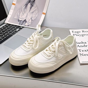 6540板鞋女2024年夏季透氣低幫平底銀德訓休閑鞋百搭學生軟底低跟