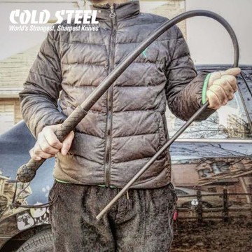 食肉者美國冷鋼自防衛鞭子塑鋼橡膠戶外訓練健身武術裝備車載便攜