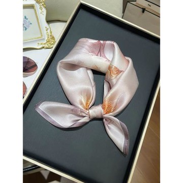 真絲絲巾女士2025新款杭州100%桑蠶絲高端國風小絲巾裝飾護頸方巾