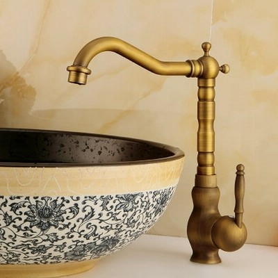 キッチン 洗面用 アンティーク 混合水栓 手洗いボウル 手洗い鉢 蛇口 r400