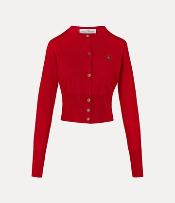 Vivienne Westwood Bea Cropped Cardigan Merino Wool / Silk Red L Women