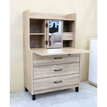 【歐風別館】真情梧桐色斗櫃兼化妝台~書桌~斗櫃【基隆至台中免運費】