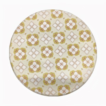 收納王妃 珪藻土杯墊 圓 6個  10 x 10 x 0.9cm  菱心小黃花黃色  1組