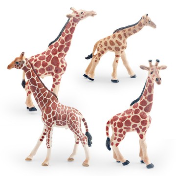 🌈「動物世界」仿真野生動物模型兒童認知長頸鹿實心塑膠場景裝飾擺件玩具