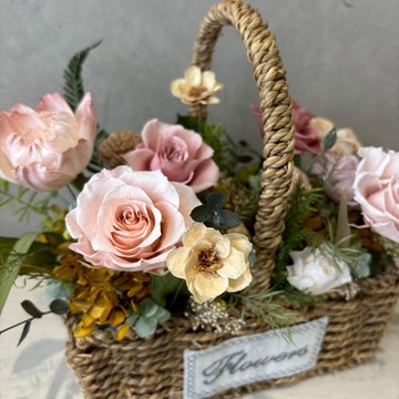 永生盆花 情人節 開幕送禮 花籃/粉紅林間