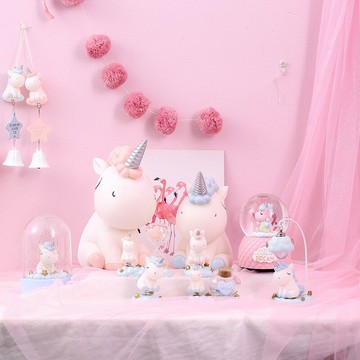 ins獨角獸擺件創意小夜燈兒童房間宿舍裝飾品少女心生日禮物女生