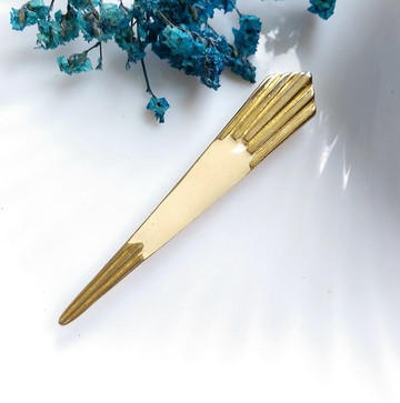 Vintage Jewelry 金色調 個性 一字簡單 別針 胸針