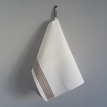 亚麻条纹茶巾厨房毛巾 70 x 49 厘米挂环