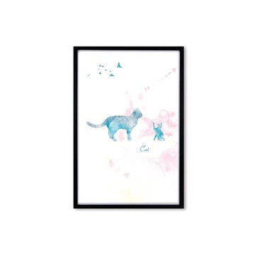 裝飾畫相框 好伴系列 優雅貓 黑色框 63x43cm 室內設計 布置 擺設