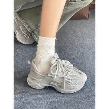 回力老爹鞋女春秋網面透氣女鞋2026新款厚底小白鞋百搭休閑運動鞋