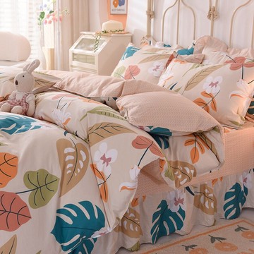 唐裔北歐風ins純棉床上四件套100全棉床裙春秋床品床單被套三件套