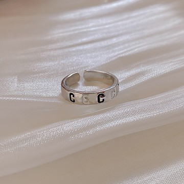 字母C開口戒指 M01 可調式戒指 可調戒指 日韓流行時尚 東大門人氣 INS網紅款 銀色C字造型 戒指 可調整
