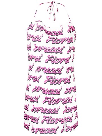 Fiorucci - logo-print slip dress - women - Polyester - S - White
