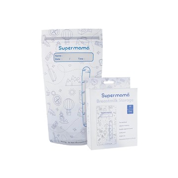 Supermama 超級媽媽 3D立體儲乳袋，30入，300ml，雙夾鏈封口設計，食品級材質  1包