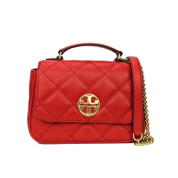 TORY BURCH TB-Willa 萎格紋 羊皮拼魚子醬皮革 女款迷你單肩包斜跨包 斜背包鏈條包郵差包手提包 迷你 女款 82366~【 購物節優惠 ★ 菲尼斯 國際精品 3折起 】