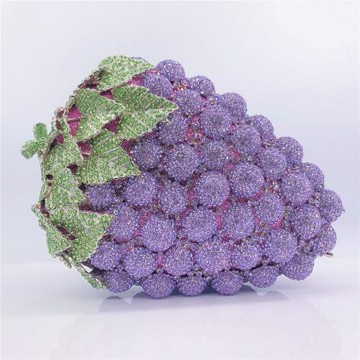 Grape crystal clutch葡萄鑲鉆晚宴包 鏤空滿鉆宴會禮服手拿女包