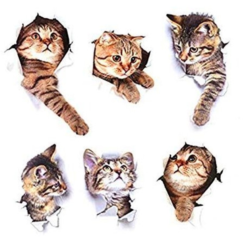 3d かわいい猫 ウォールステッカー 6匹の猫セット シ装飾 おしゃれ 壁紙 はがせる 剥がせる カッティングシート ガラス 窓 Diy パ 通販 Lineポイント最大0 5 Get Lineショッピング