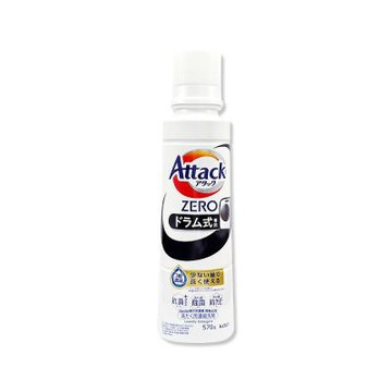 日本KAO花王-Attack ZERO強洗淨去污消臭濃縮洗衣精570g/罐-滾筒式專用(黑標)(Bio IOS衣物清潔劑,織品除異味香氛洗滌液,筒槽防霉中性潔衣露)