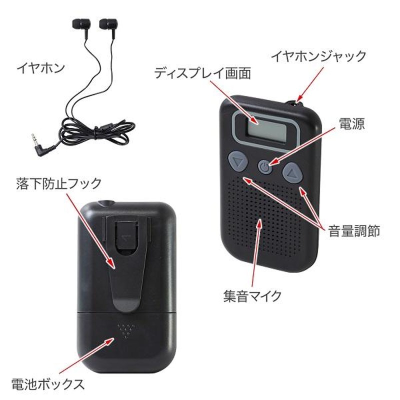 ポケット集音器! 音声拡張 コンパクト 電池式 高齢者 イヤホンタイプ 簡単操作 通話 クリア 音質 難聴 ノイズ おじいちゃんへのプレゼン