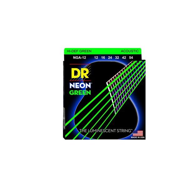 DR（ディーアール） アコースティックギター弦 NGA-12 NEON GREEN Light