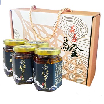 晶鱻烏金 烏金干貝醬4瓶裝 附贈禮盒包裝