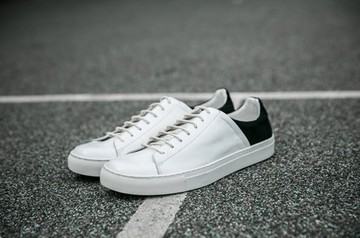 FINDSENSE MD 日系 高品質 時尚 潮 男  黑白色拼接 真皮 綁帶 低跟休閒鞋 板鞋