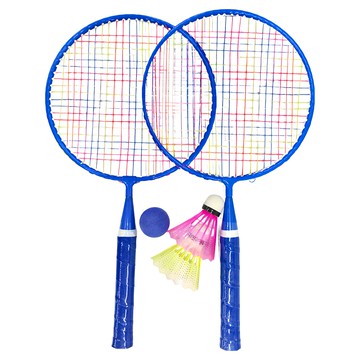 兒童羽毛球拍組  2支拍子3顆球，尼龍鐵合金 (藍色)  1組