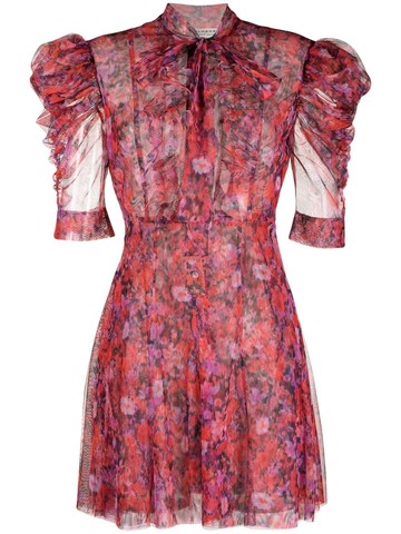 Philosophy Di Lorenzo Serafini - floral-print silk minidress - women - Polyester/Silk - 40 - Red