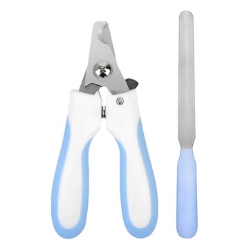 新款寵物指甲剪 小 合金鋼藍 附帶迷你指甲銼刀 安全圓弧刀頭設計  1支