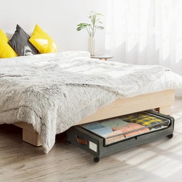 【AOTTO】床底帶輪防塵衣物整理收納箱-2入組(收納架 置物箱)