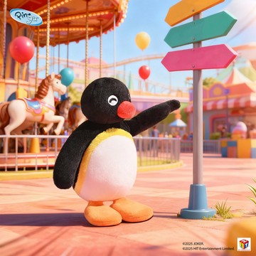 【M.M小舖】『現貨』盒玩 Pingu-愜意時光系列盲盒 盲抽 企鵝家族 遊樂園 毛絨 吊飾 一中盒4入