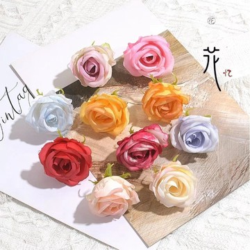 4cm 仿真花森系小玫瑰花朵簪花DIY裝飾配件假花婚慶絹花拍照道具