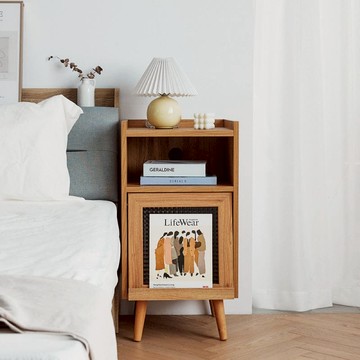 復古掀蓋玻璃床邊櫃