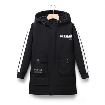 GILE男童羽絨棉服外套秋冬季大兒童加絨加厚男孩長款棉衣冬裝