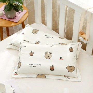 60s長絨棉枕套一對裝純棉枕頭套夏季可愛兒童全棉單個枕皮枕芯罩1