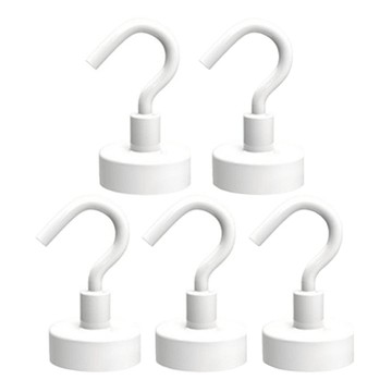 DADA 超強力釹磁鐵掛鉤 20mm  白色  5個