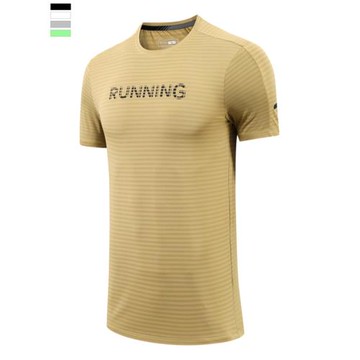 夏季冰絲彈力跑步運動T恤男士短袖透氣訓練薄款籃球健身速干上衣