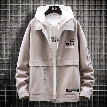 年新款男士工裝外套春秋季衣服夏季薄款休閑百搭春裝寬松夾克