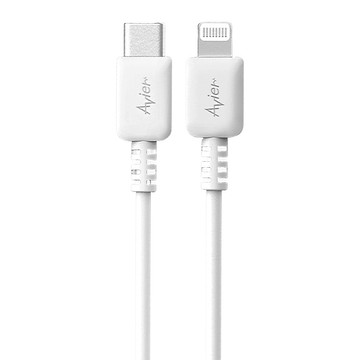 Avier COLOR MIX USB-C-Lightning 高速充電傳輸線 支援3A極速充電  2m  白色  1條