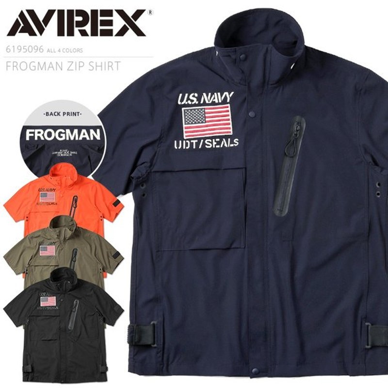 Avirex アビレックス Frogman フロッグマン ストレッチ ジップシャツ メンズ 半袖 ミリタリーシャツ ブランド クーポン対象外 通販 Lineポイント最大0 5 Get Lineショッピング