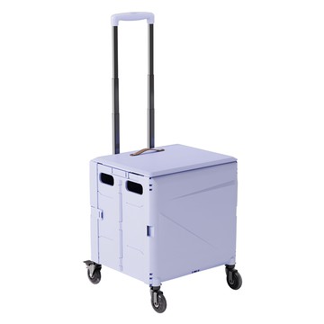 RW 大尺寸萬象四輪折疊型購物推車 PU靜音輪款  1個  藍色