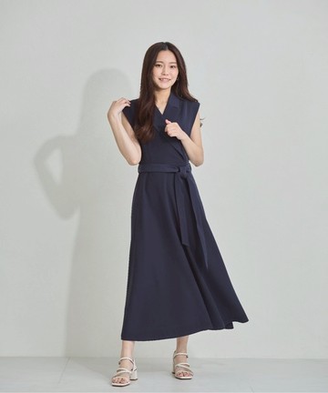 法式西裝領喇叭連身裙(MM557402)