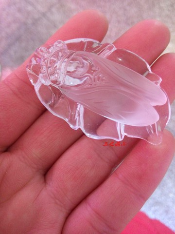 天然水晶吊墜 白水晶知了   茶水晶知了吊墜   助學業一鳴驚人