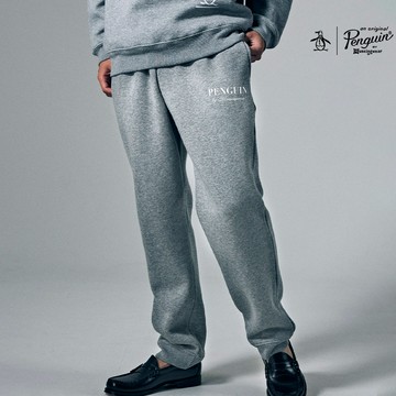 【Munsingwear 企鵝】男款灰色百搭棉感LOGO長褲 MGSP8D03