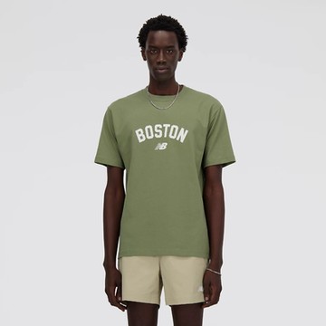 NEW BALANCE NB 上衣 男款 短袖上衣 運動 美規 綠 MT41561DEKF