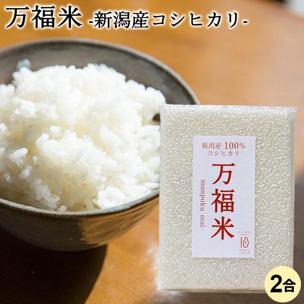 万福米 2合 300g 条件付送料無料 新潟産コシヒカリ 新潟米 プチギフト 内祝い 名入れ 結婚 出産 お礼 景品 挨拶 引越 退職 粗品 真空 令和5年産 お歳暮