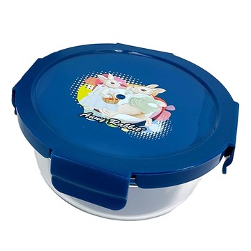 Anny Rabbit 安妮兔 圓形耐熱玻璃保鮮盒 650ML 尺寸15x15x7cm  1個