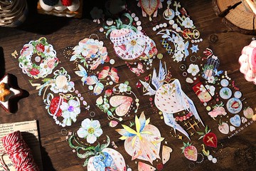 草莓幻想 草莓 花花 手帳 PET 紙膠帶 10米卷 Kuma熊口組