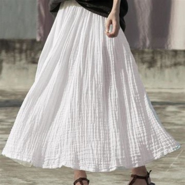 【米蘭精品】現貨+預購 新中式A字裙半身裙大碼中長裙子洋裝連身裙碼休閒女裝-素色垂感飄逸女裙子74mc14