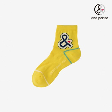 【and per se】男款黃色日本製舒適貼合吸汗速乾抗菌防臭短襪 DGX08046